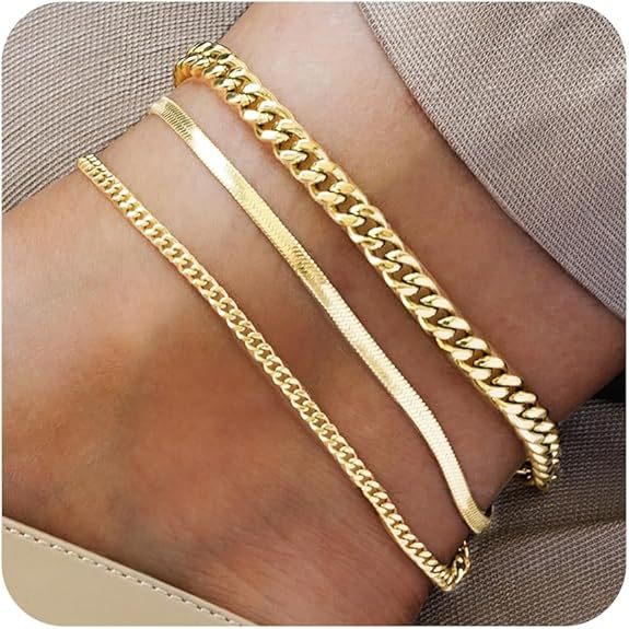 Damen Fußkettchen mit vielseitigem Glieder-Design und eleganten Akzenten Shop Nory