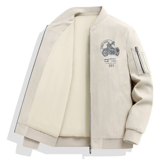 Herren Modische Bomberjacke mit stylischem Motorrad-Design Shop Nory