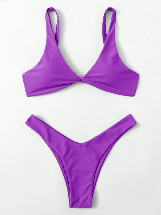 Bügel-Bikini-Set Push-Up-Bh und Tanga-Bademode für Damen
