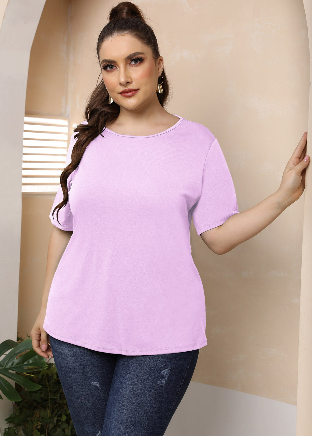 Damen modisches Basic T-Shirt