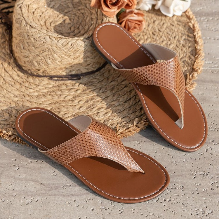 Damen elegante Zehentrenner-Sandalen mit geflochtenen Riemen