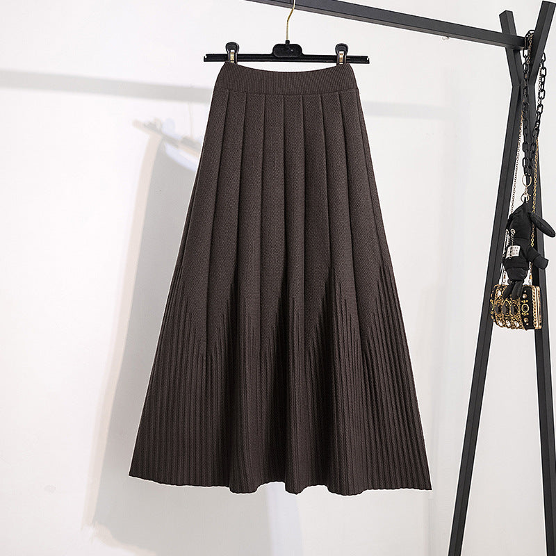 Damen Eleganter Plissee-Rock mit Knopfdetails Shop Nory