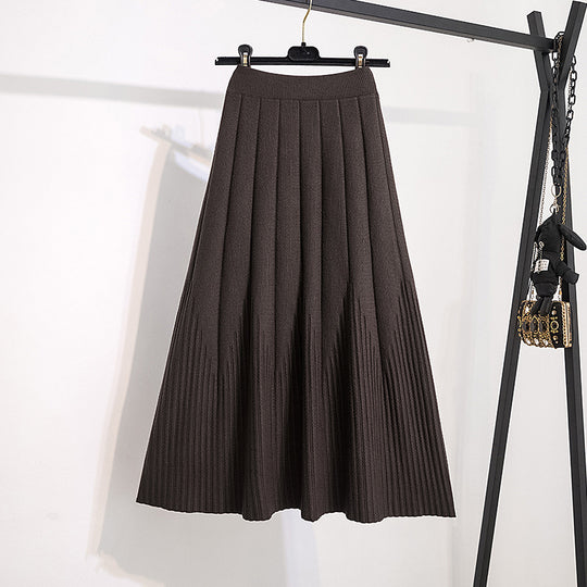 Damen Eleganter Plissee-Rock mit Knopfdetails Shop Nory