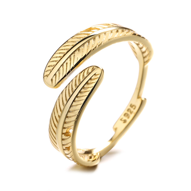 Damen Ring mit filigranem Blattdesign Shop Nory