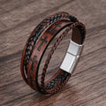 Damen multifunktionales Lederarmband mit geflochtenem Design und Kreuzsymbolen Shop Nory