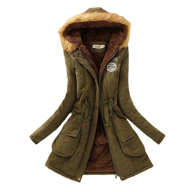 Damen Winterparka mit kuscheligem Teddyfutter, tailliertem Kordelzug und abnehmbarer Kapuze Shop Nory