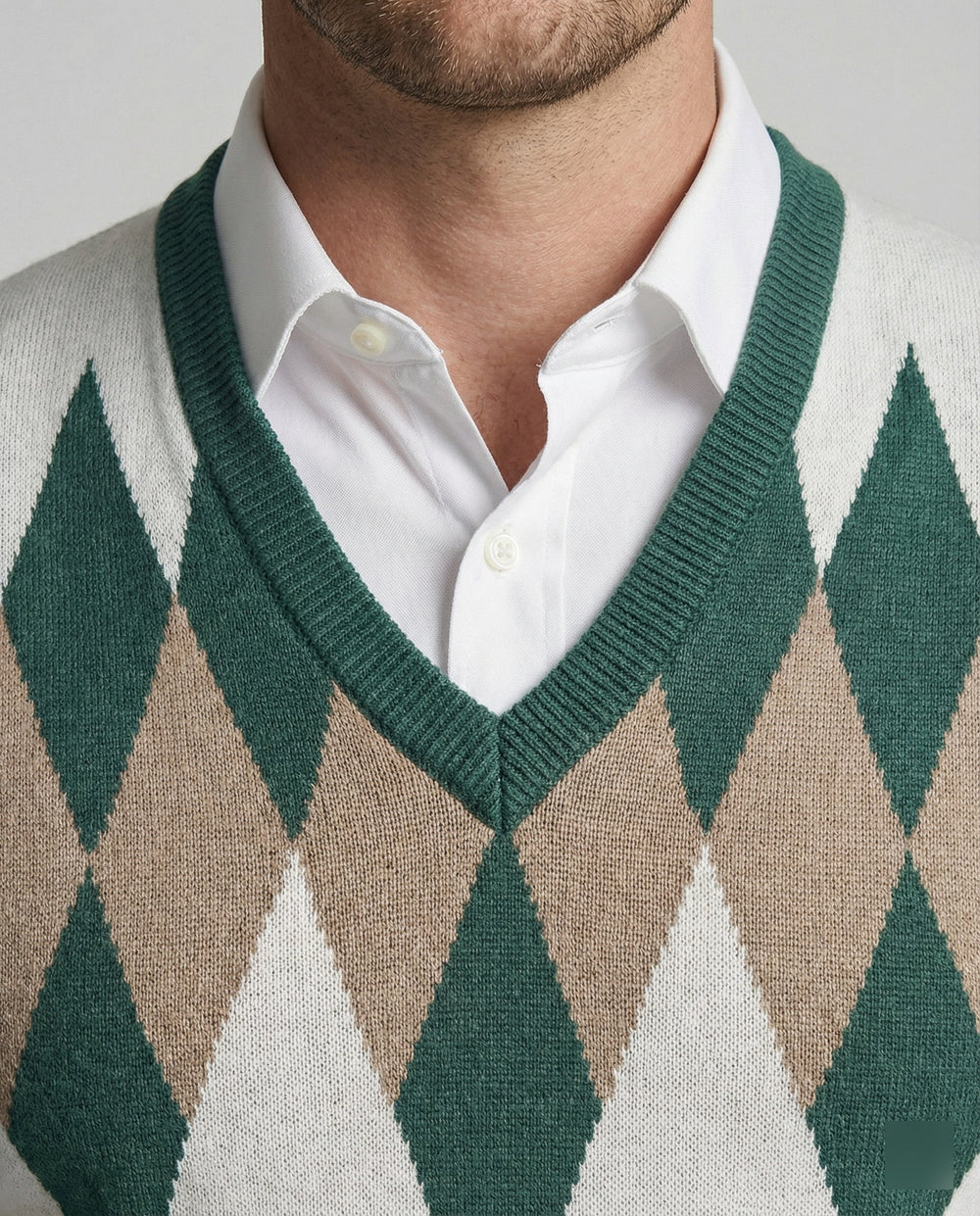 Herren ärmelloser Strickpullover im eleganten Diamantmuster