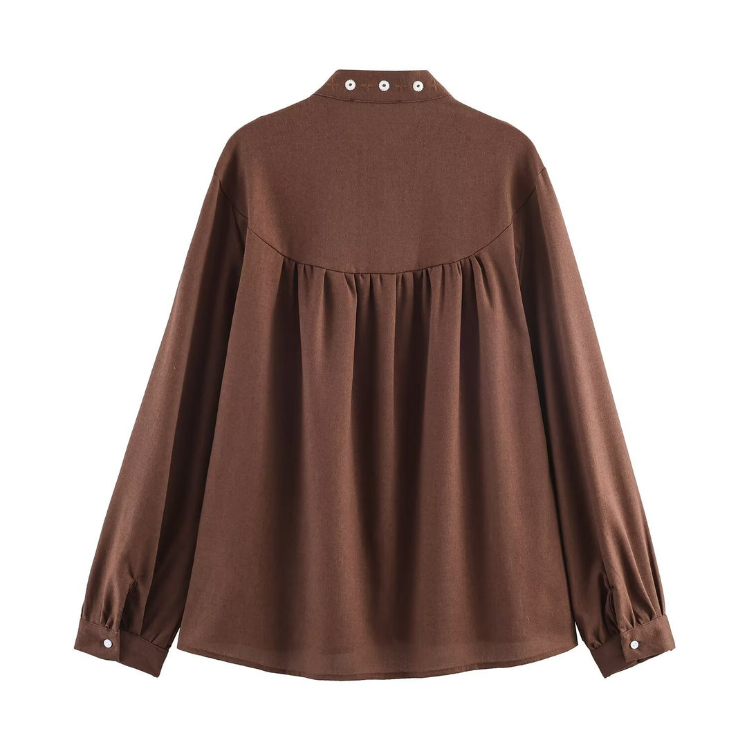 Damen zweiteiliges Blusen- und Midirock-Set mit besticktem Yoke und Pailletten Shop Nory