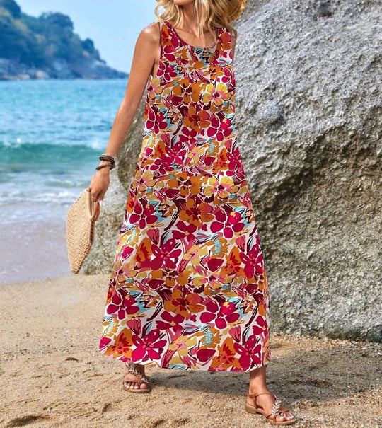 Damen Maxikleid mit einzigartigen Schmetterlingsdruck