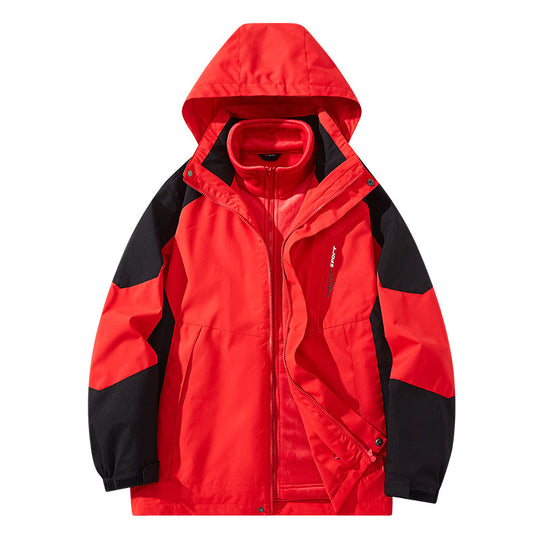 Herren Wasserabweisende zweilagige Trekkingjacke mit abnehmbarer Fleece-Innenjacke und Kapuze Shop Nory
