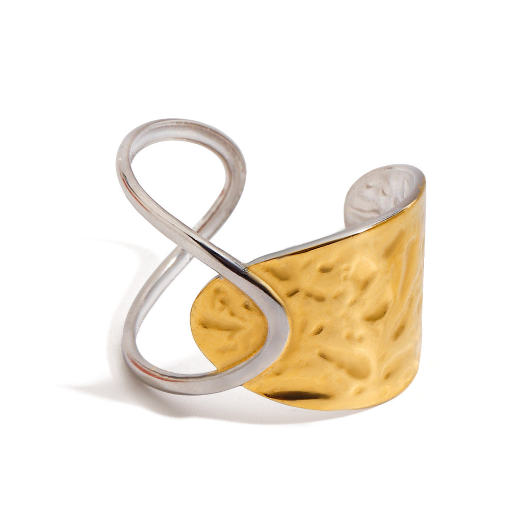 Damen Offener Ring mit kombiniertem Gold- und Silbereffekt Shop Nory