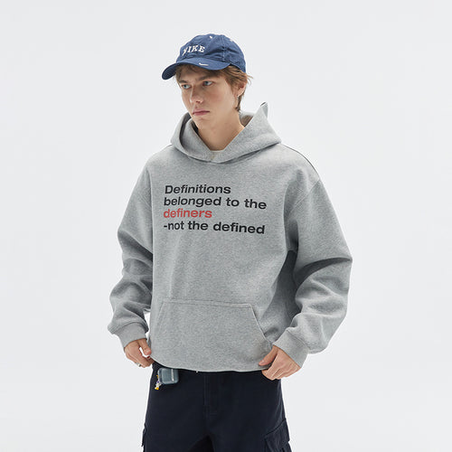 Unisex Oversize-Kapuzenpullover aus Baumwollmix mit Kängurutasche und Statement-Print Shop Nory