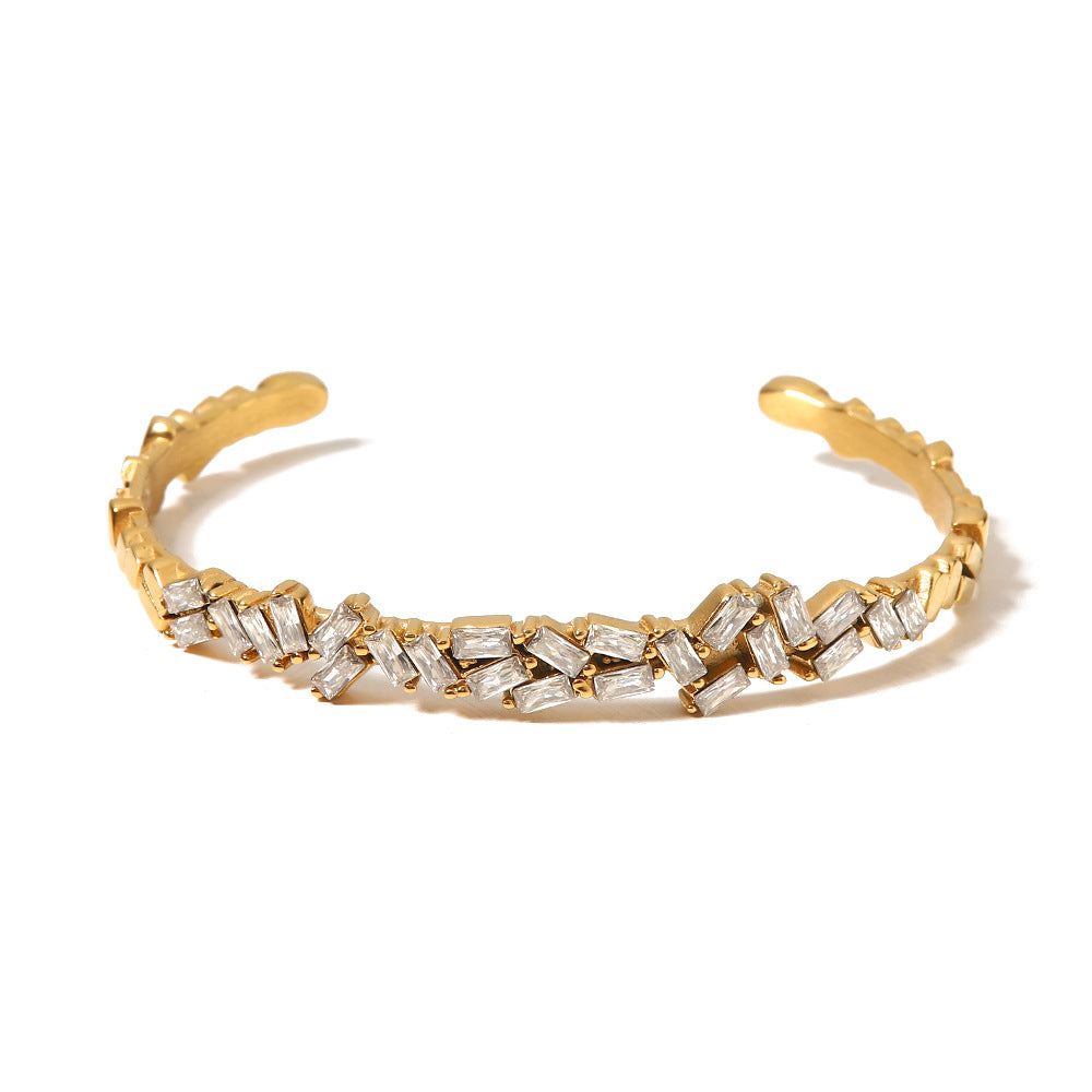 Damen Offenes Armband aus hochwertigem Edelstahl mit elegantem Design Shop Nory