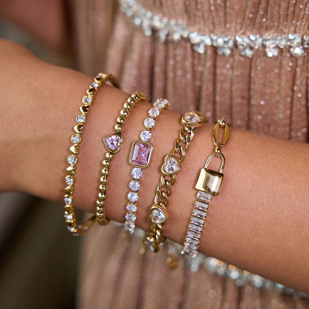 Damen Armband mit funkelnden Zirkonia und wasserfestem, hypoallergenem Design Shop Nory
