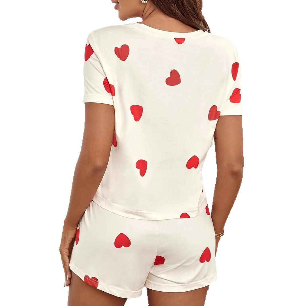 Damen Herzdruck Lounge-Set