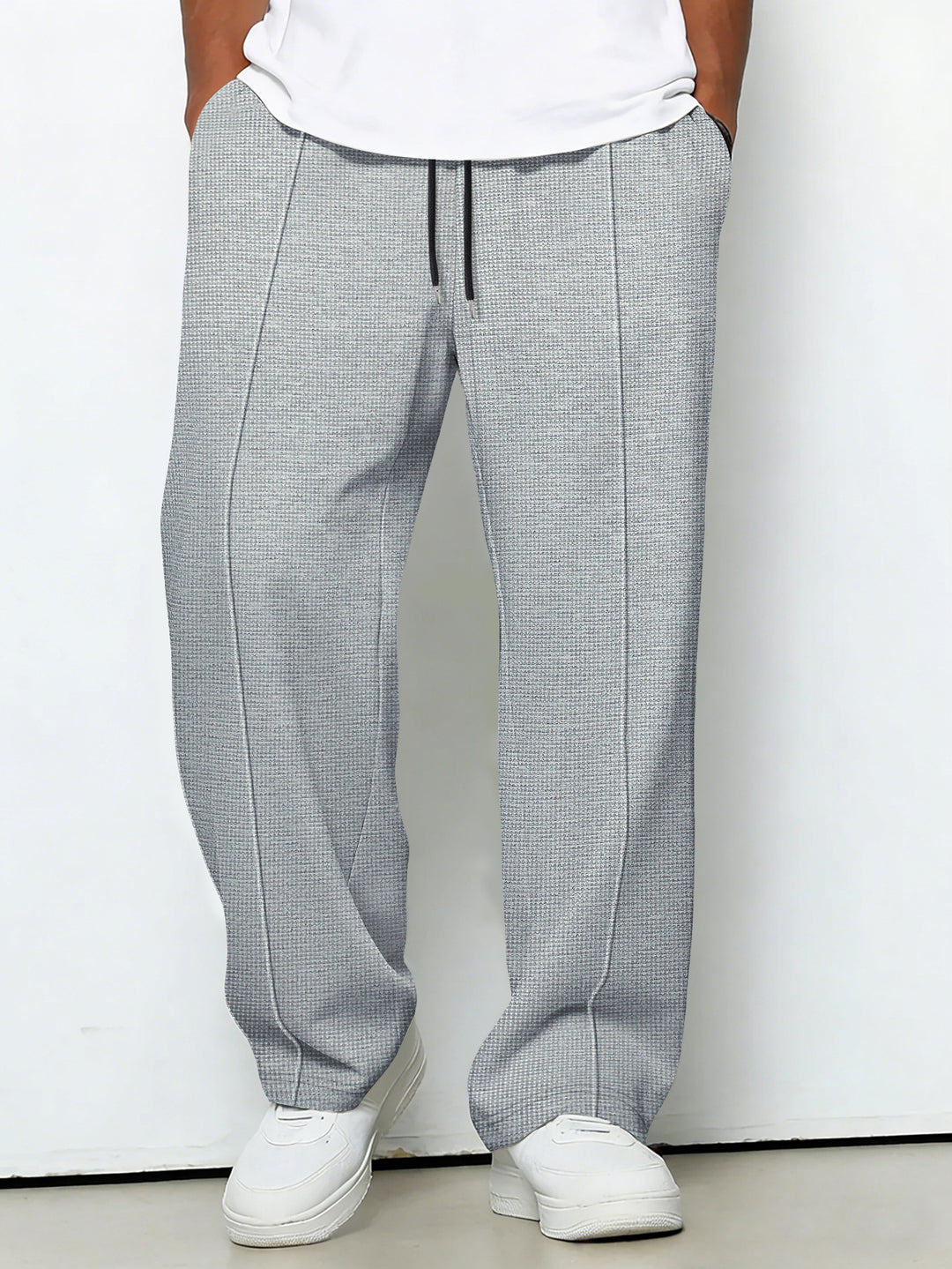Herren maßgeschneiderte Jogginghose mit Bundkordel, Bügelfalte und strukturierter Stretch-Qualität Shop Nory