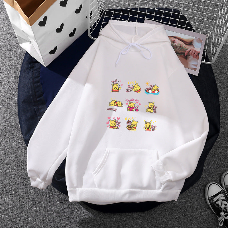 Damen nan Kapuzenpullover mit mehrfachem Comic-Emote-Print, oversized Schnitt und weichem Innenfutter Shop Nory