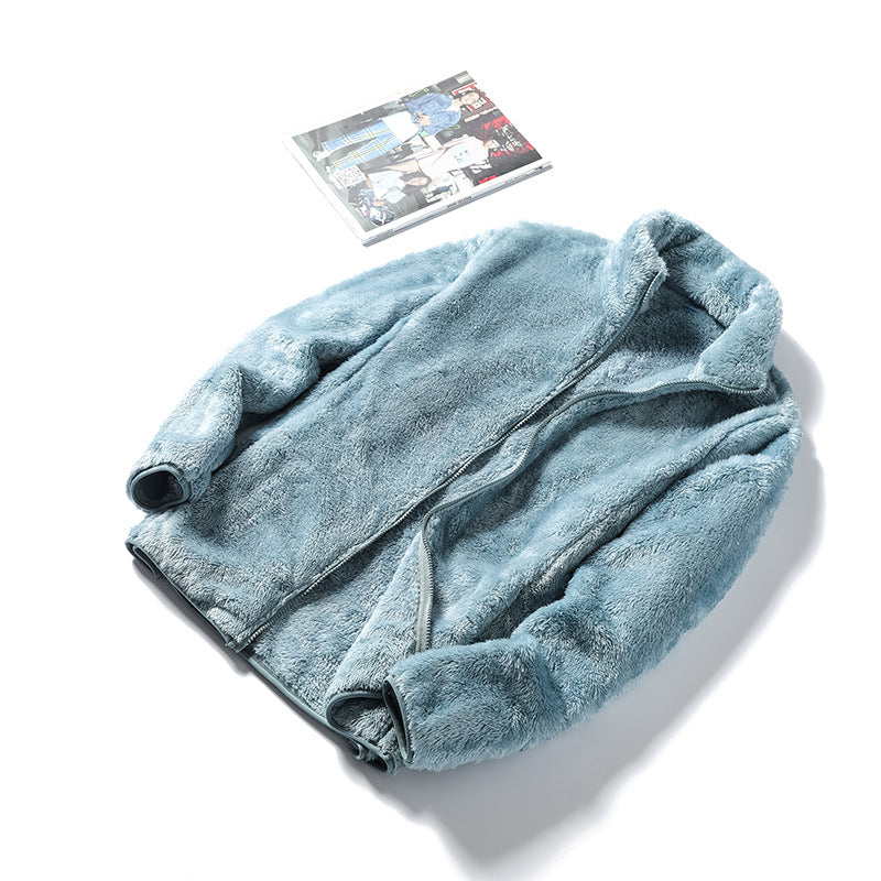 Damen Kuschelige Teddy-Fleecejacke im Oversize-Style mit Stehkragen und Reißverschluss Shop Nory