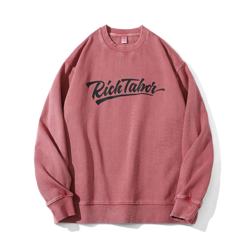 Unisex Locker geschnittener Baumwoll‑Fleece Pullover mit Script‑Logo Shop Nory