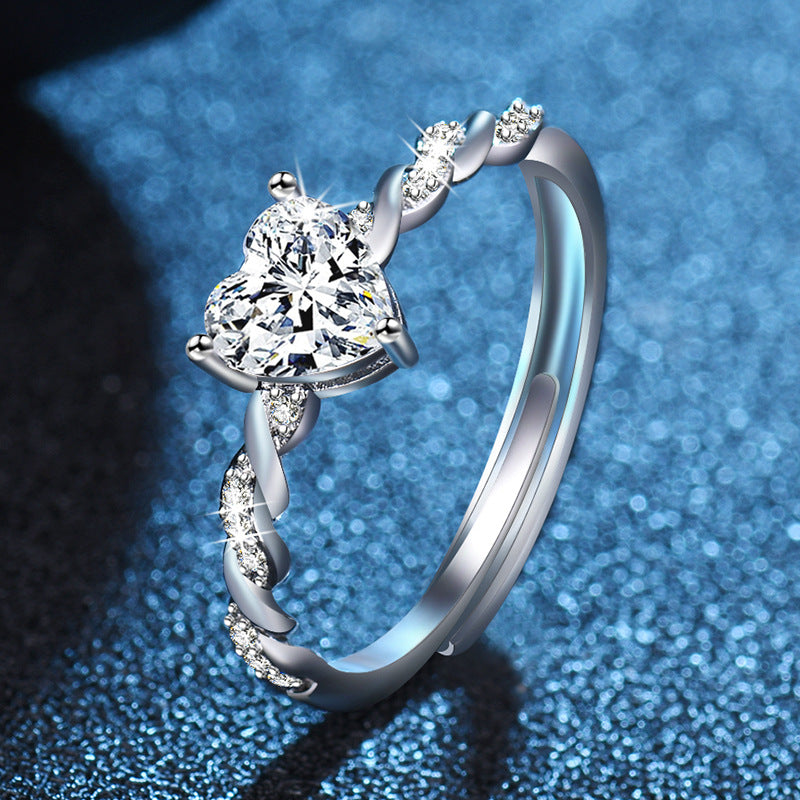 Damen Verlobungsring mit elegantem Herzdesign und funkelnden Zirkonia Shop Nory