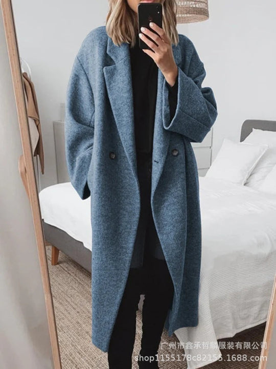 Trenchcoat mit Einem Knopf für Frauen - Schwarz