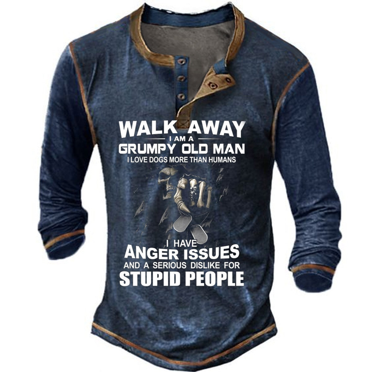 Herren Langarmshirt mit originellem Spruchdesign Shopnory
