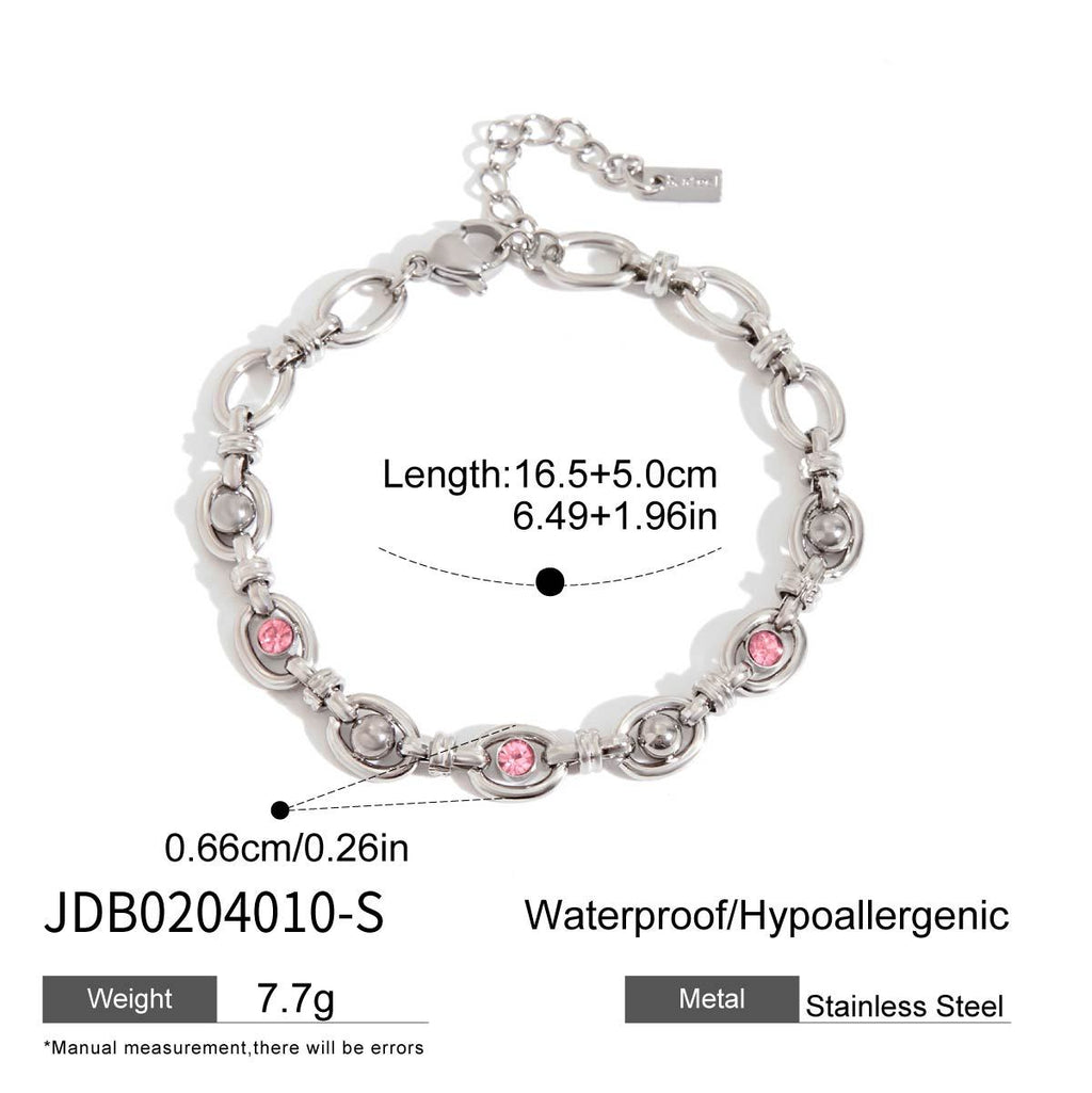 Damen Armband mit funkelnden Zirkonia-Details und hypoallergener Edelstahlverarbeitung Shop Nory