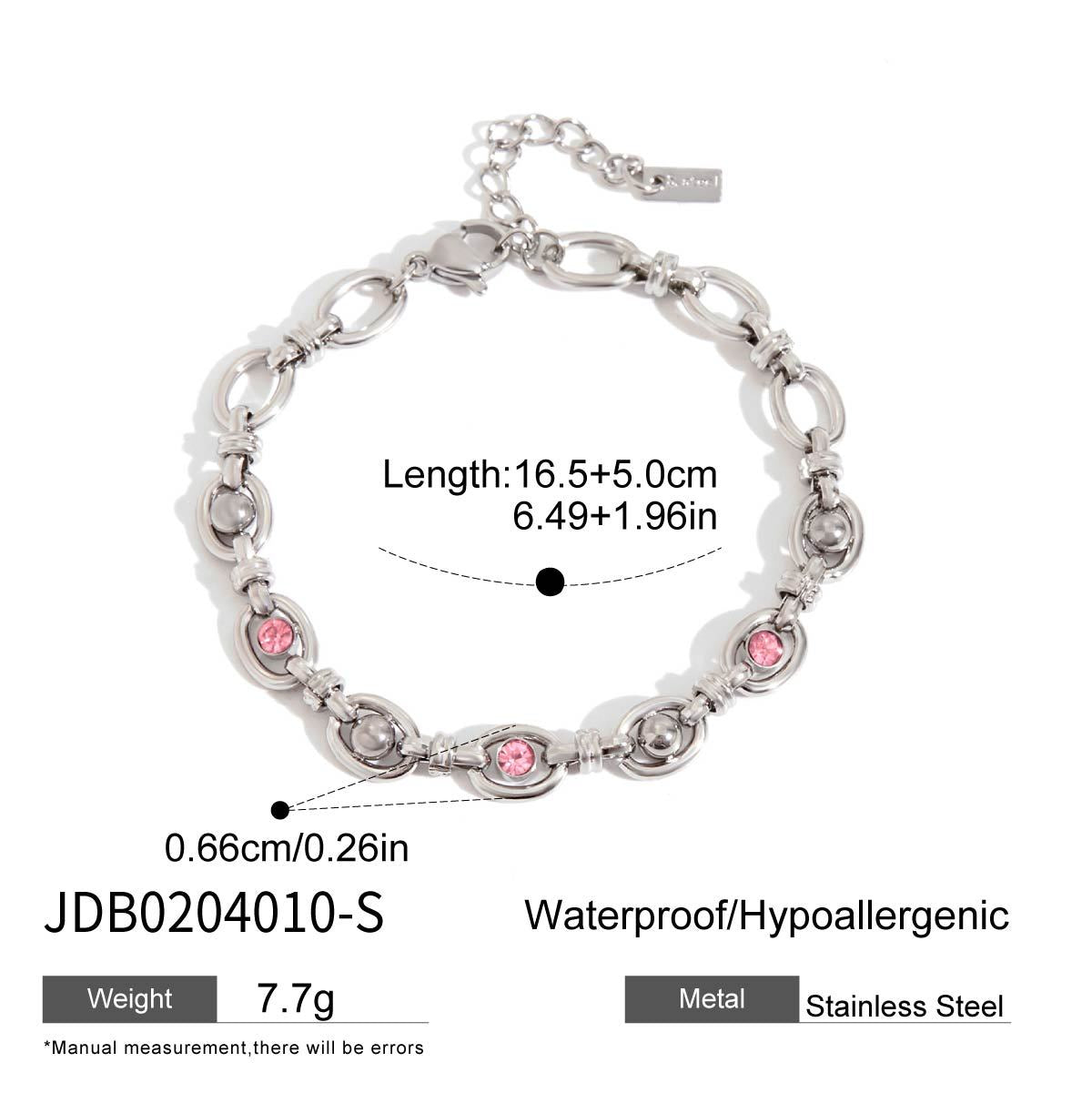 Damen Armband mit funkelnden Zirkonia-Details und hypoallergener Edelstahlverarbeitung Shop Nory