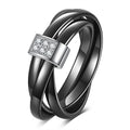 Damen Ring mit elegantem geschwungenem Design und funkelndem Kristallbesatz Shop Nory