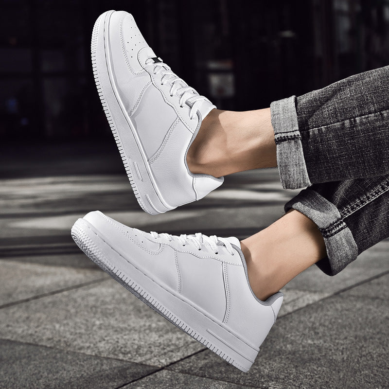 Herren Minimalistischer Low-Top Freizeitleder-Sneaker mit gepolstertem Knöchelkragen und rutschfester Profilsohle Shopy Nory