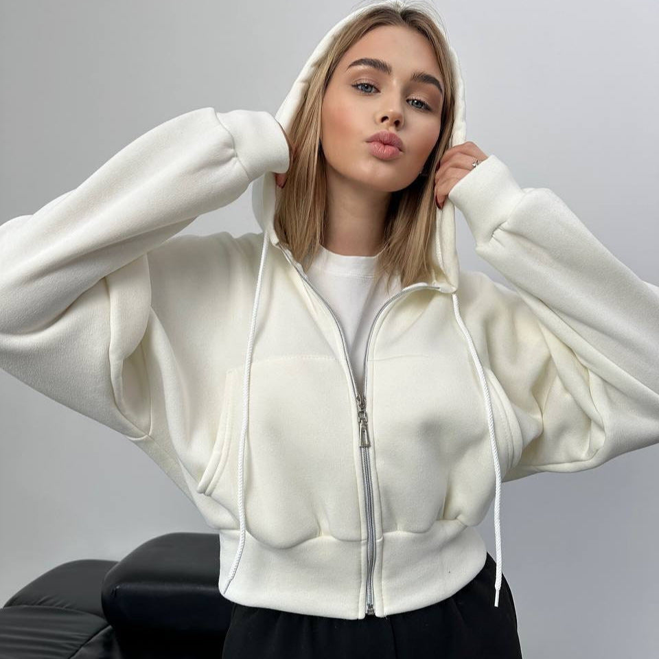 Damen minimalistisches Sculpt-Fit Lounge-Set mit tailliertem Reißverschluss-Hoodie und formender High-Waist-Jogpant Shop Nory