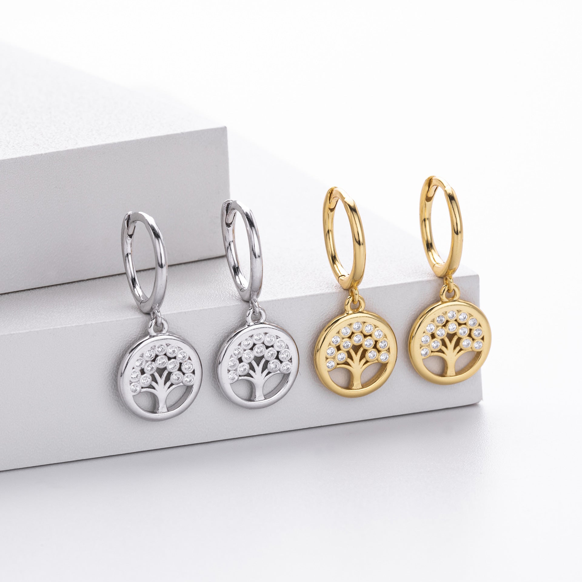 Damen Ohrhänger im stilvollen Baumdesign aus 925 Sterling Silber Shop Nory