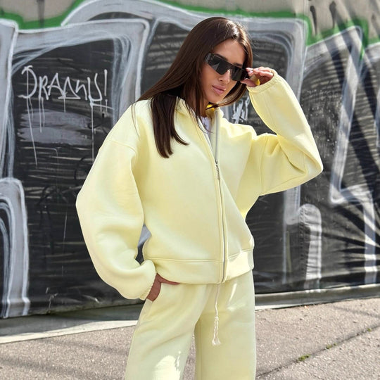 Damen Sportlicher Oversized Hoodie und Jogginghose Set Shop Nory