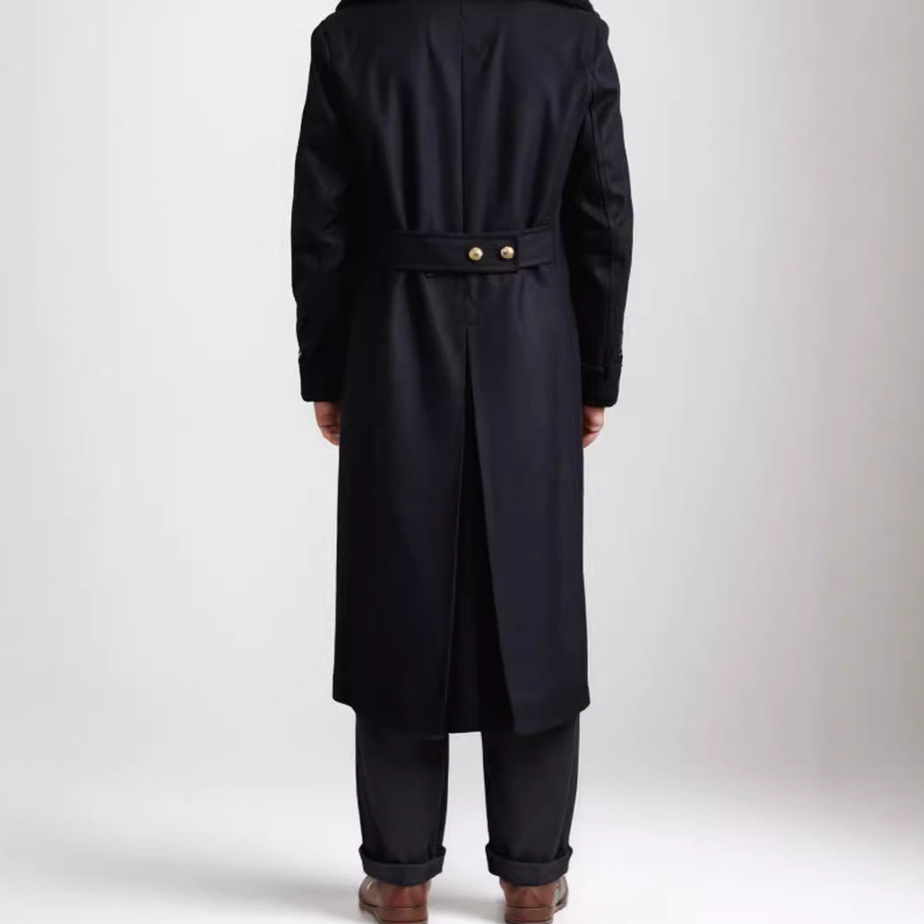 Herren Eleganter Doppelreihiger Wollmantel mit weitem Revers Shop Nory