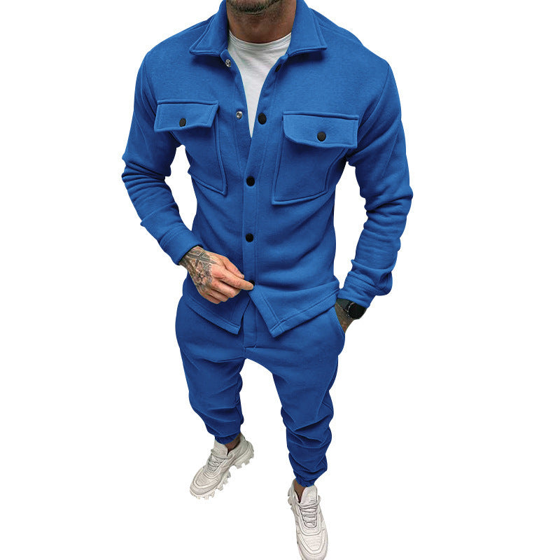 Herren nan Utility-Loungeset mit Hemdjacke, aufgesetzten Klappentaschen und schmal zulaufender Jogginghose Shop Nory