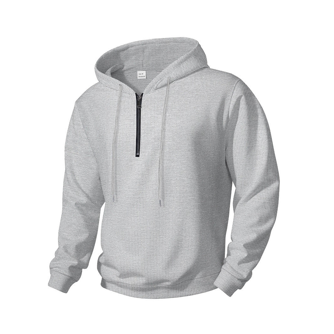 Herren nan Halbzip-Kapuzenpullover aus Baumwollmix mit Kordelzug und elastischen Rippbündchen Shop Nory