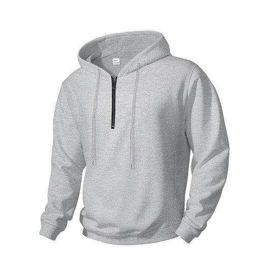 Herren nan Halbzip-Kapuzenpullover aus Baumwollmix mit Kordelzug und elastischen Rippbündchen Shop Nory