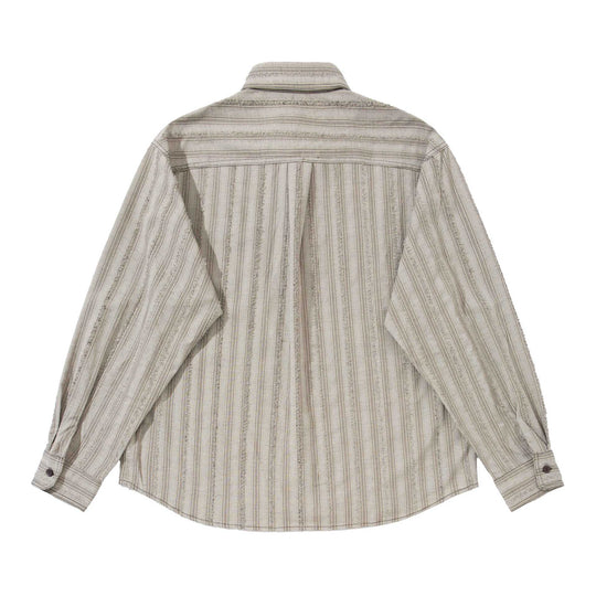 Herren lockeres gestreiftes Overshirt im Hemdjacken‑Stil mit Brusttaschen und abgerundetem Saum Shop Nory