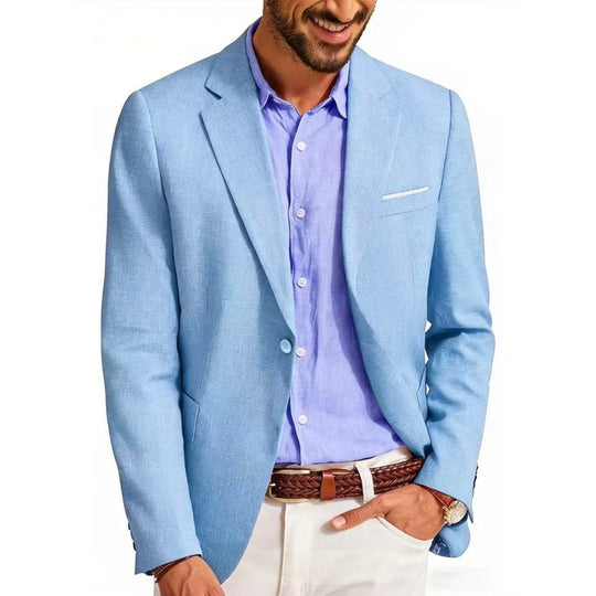 Herren Sommerliches Leinen-Blazer-Sakko mit atmungsaktivem Gewebe und taillierter Passform Shop Nory