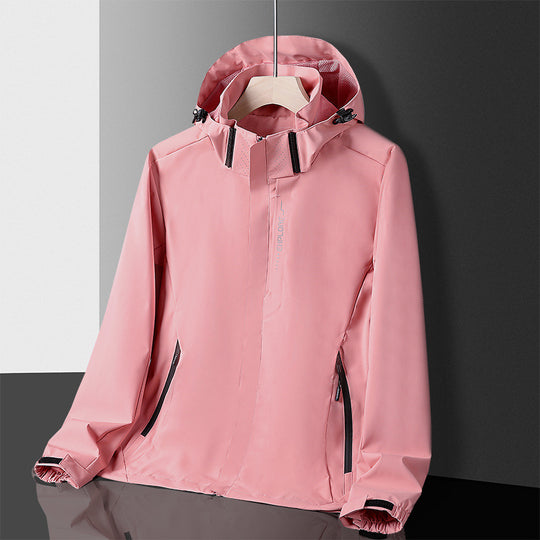 Herren leichter wasserdichter Softshell‑Hoodie mit Kapuze und Tarn‑Hex‑Alloverprint Shop Nory
