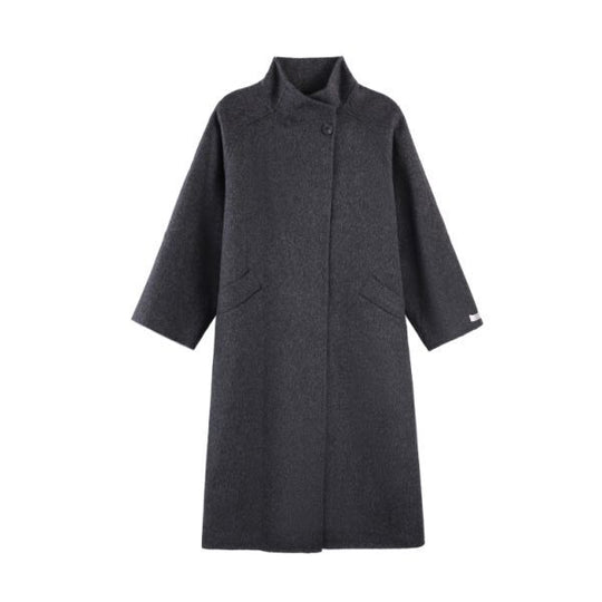Damen Oversized Wollmantel mit Stehkragen und Ein-Knopf-Verschluss Shop Nory