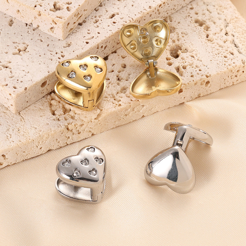 Damen Ohrringe mit herzförmigem Design und funkelnden Zirkonia Shop Nory