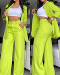 Damen Oversize-Blazer-Set mit Bundhose