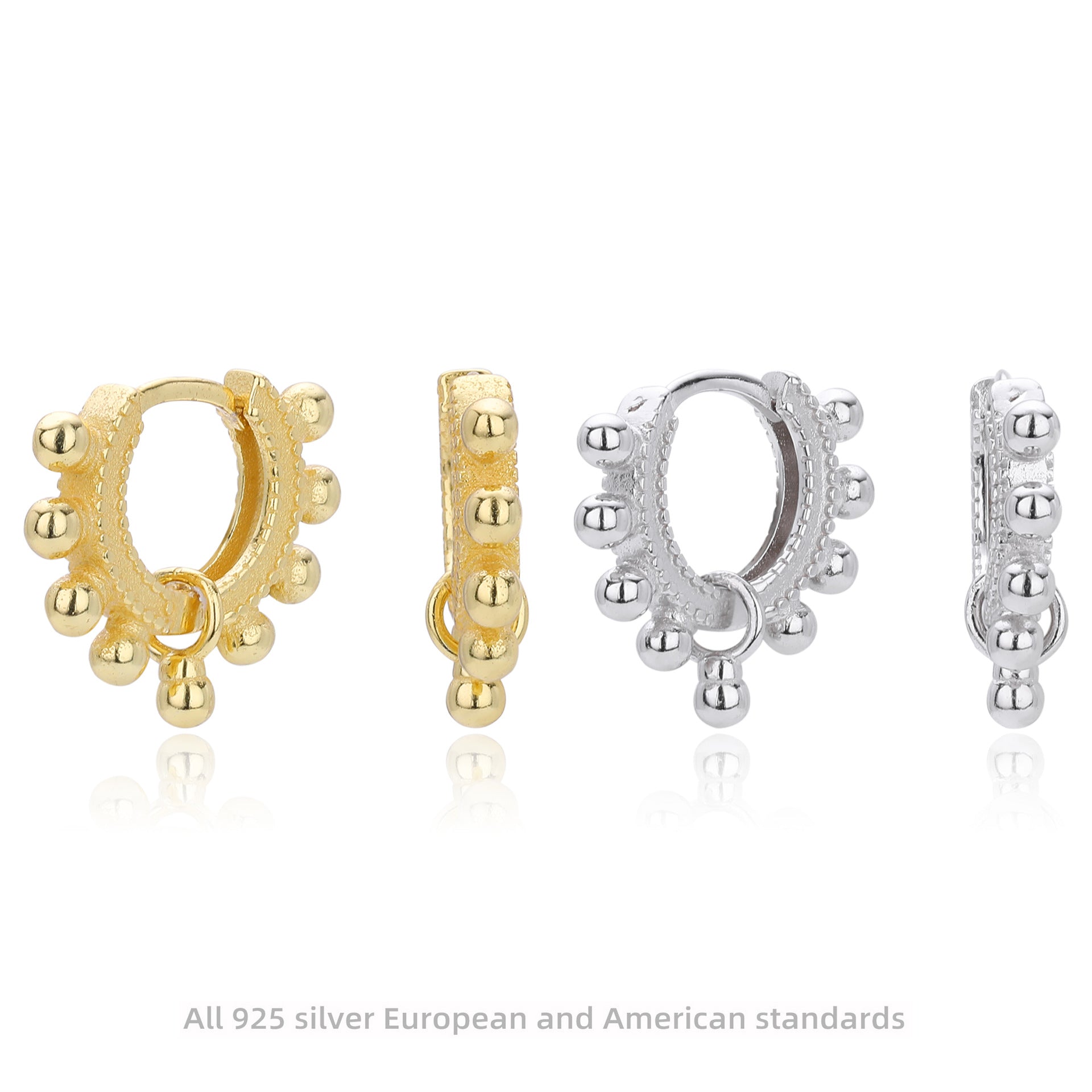 Damen Elegante Ohrstecker mit goldfarbener Oberfläche Shop Nory