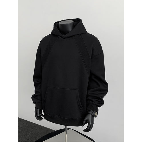 Herren Oversize-Kapuzenpullover mit diagonalem Einsatz und Kängurutasche Shop Nory