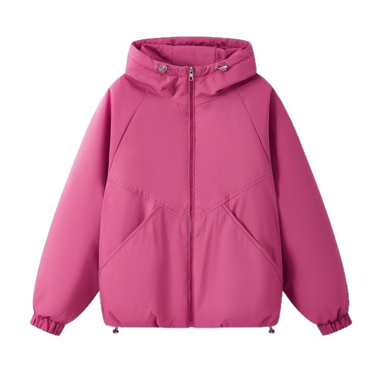 Damen Leicht wattierte Kapuzenjacke mit Raglanärmeln, elastischen Bündchen und verstellbarem Saum Shop Nory