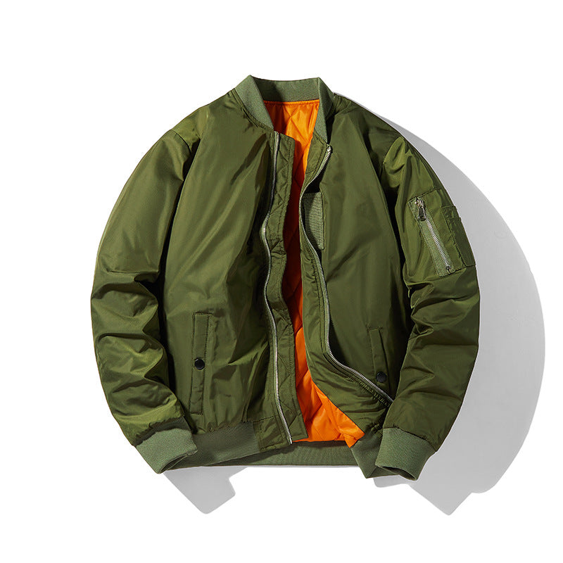 Herren Bomberjacke im Fliegerlook mit kontrastierender Innenfütterung, Ärmel‑Utilitytasche und elastischen Rippbündchen Shop Nory