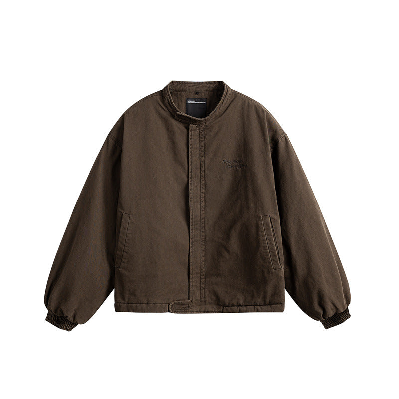 Herren Kurz geschnittener Canvas-Blouson mit Teddykragen und wattierter Thermofütterung Shop Nory