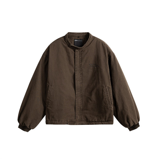 Herren Kurz geschnittener Canvas-Blouson mit Teddykragen und wattierter Thermofütterung Shop Nory