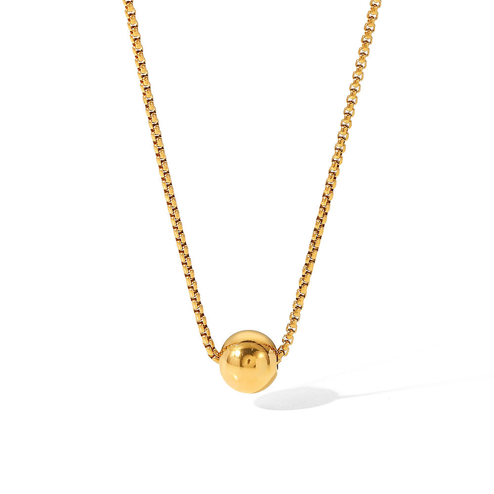 Damen Halskette mit elegantem, glänzendem Kugel-Anhänger Shop Nory